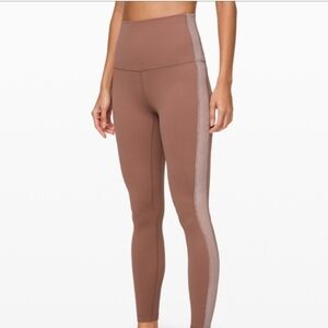 Lululemon Athletica Brown Leggings with Side Stripe